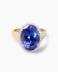 Produktabbildung für Ring mit Tansanit AAAAA und Diamanten