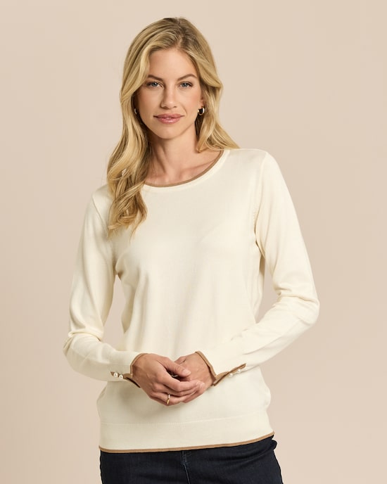 Produktabbildung für Pullover mit Knöpfen in Perlen-Optik