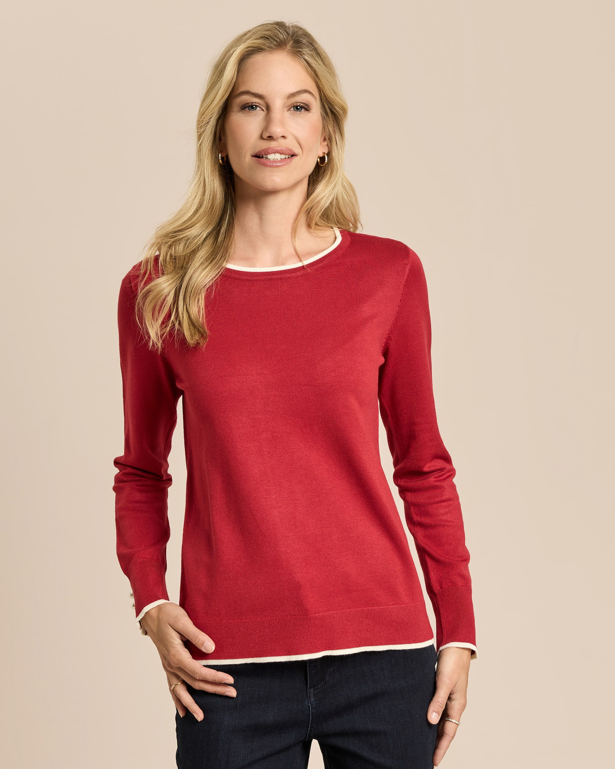 Produktabbildung für Pullover mit Knöpfen in Perlen-Optik