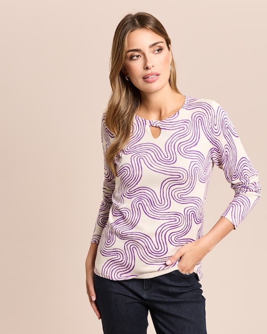 Produktabbildung für Pullover mit Key-Hole am Rundhals