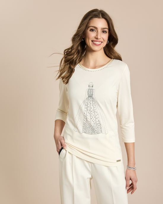 Produktabbildung für Shirt mit Skizze und Strass