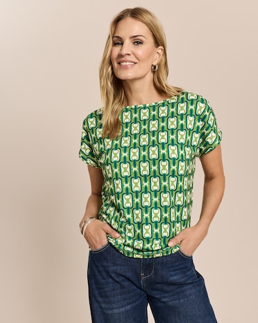 Produktabbildung für Shirt mit U-Boot-Ausschnitt