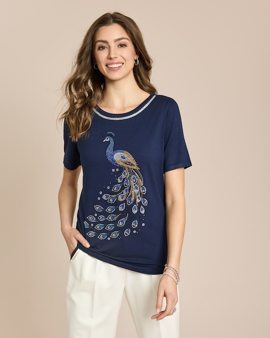 Produktabbildung für Shirt mit Strassmotiv und Dekoband