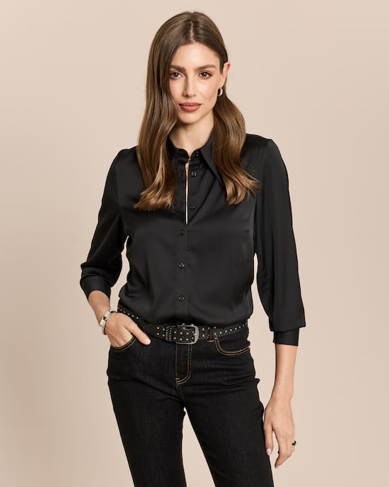 Produktabbildung für Satin-Hemdbluse