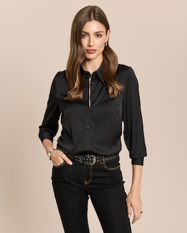 Produktabbildung für Satin-Hemdbluse