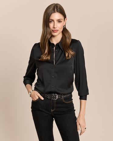 Produktabbildung für Satin-Hemdbluse