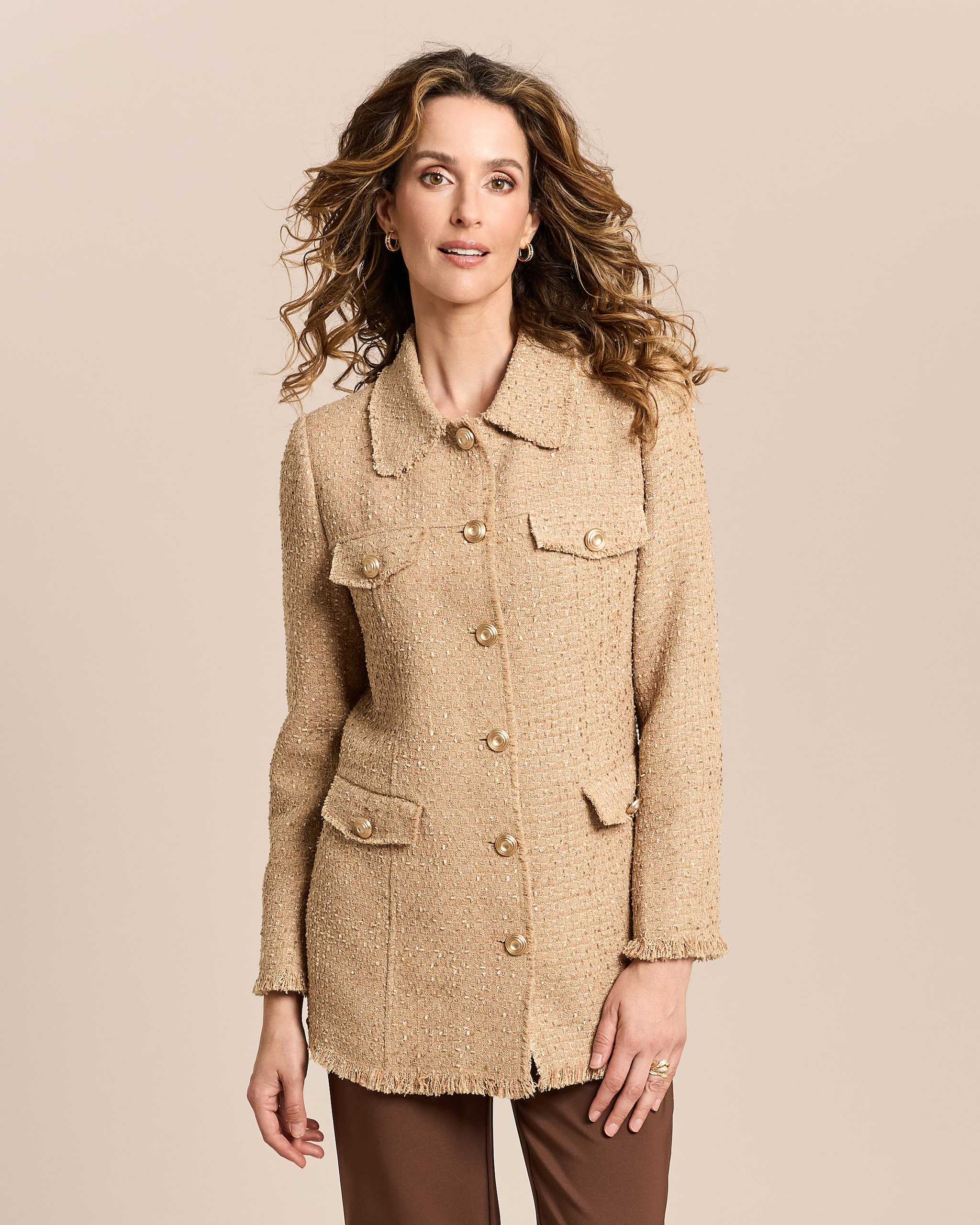 Produktabbildung für Blazer mit Glitzer und Bouclé-Optik