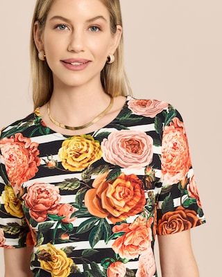 Produktabbildung 5 für Shirt mit Rosen-Streifen-Print