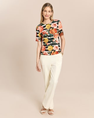Produktabbildung 3 für Shirt mit Rosen-Streifen-Print