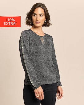 Produktabbildung für Pullover mit Glanzgarn und Nieten