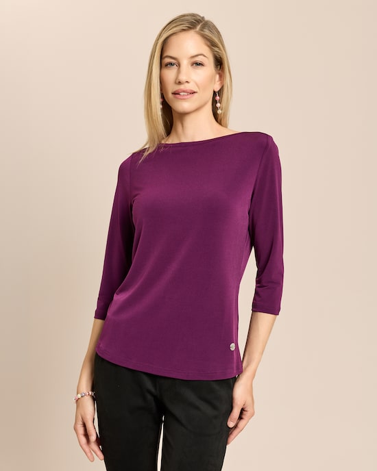 Produktabbildung für Basic Shirt mit U-Boot-Ausschnitt
