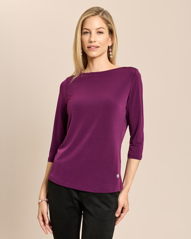 Basic Shirt mit U-Boot-Ausschnitt