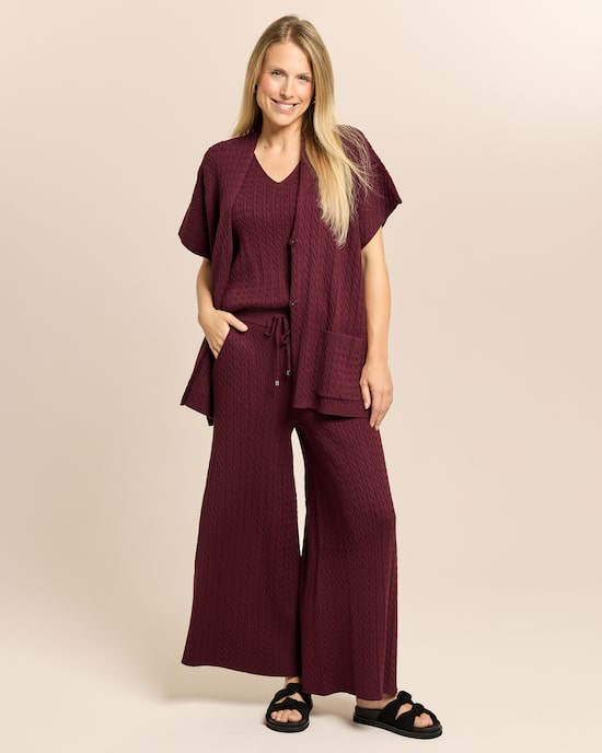 Produktabbildung für 3-teiliges Strickset mit Zopfmuster