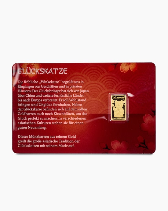 Produktabbildung für Goldmünzbarren Glückskatze 2026
