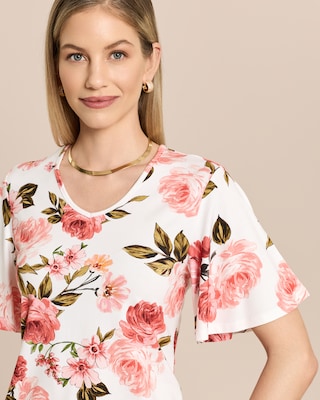 Produktabbildung 5 für Shirt mit Rosendruck und Glockenärmeln