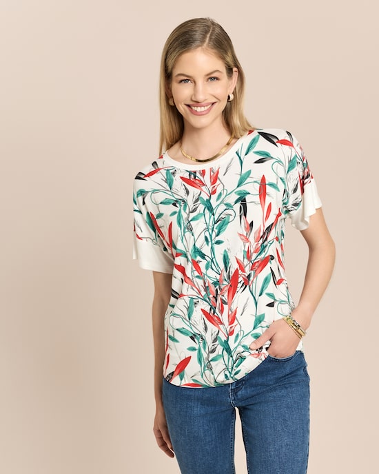 Produktabbildung für Shirt mit Blätterdruck