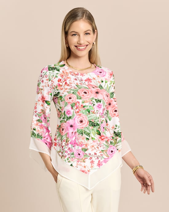 Produktabbildung für Tunika-Shirt mit Blumendruck