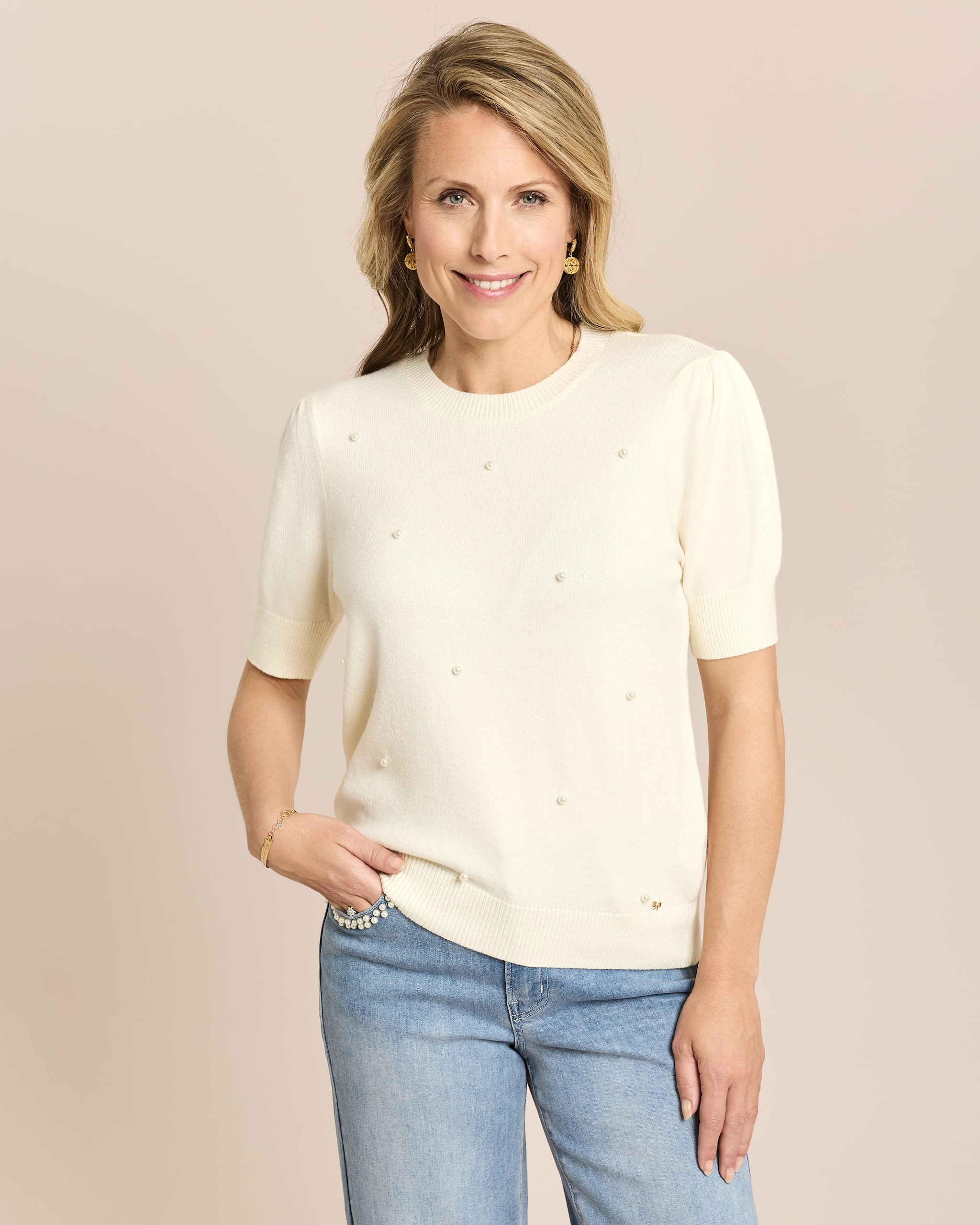 Produktabbildung für Pullover mit Perlen