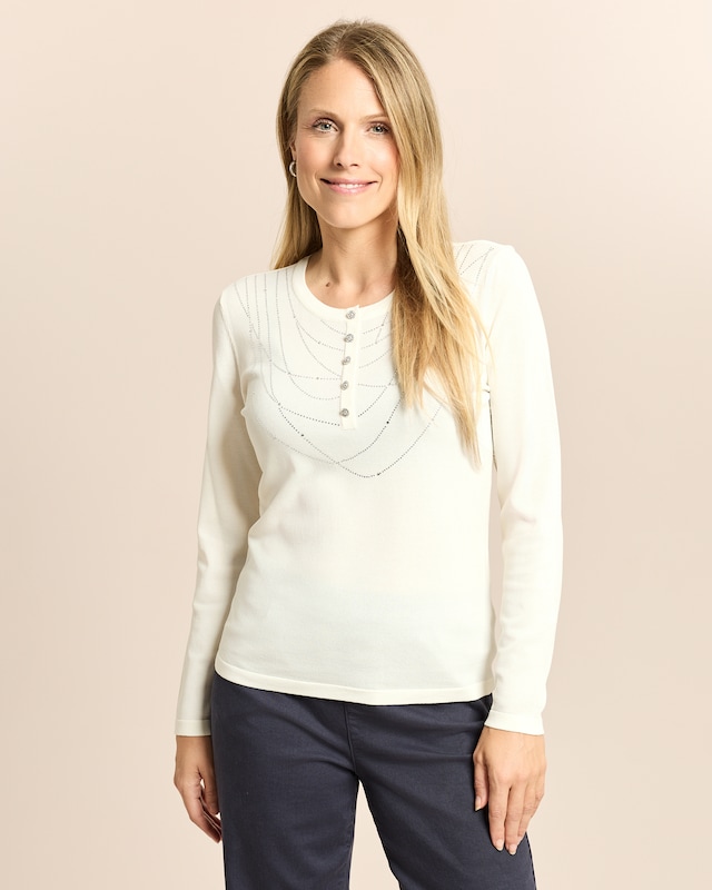 Pullover mit Strass-Ketten