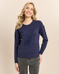 Produktabbildung für Pullover mit Blumendetail