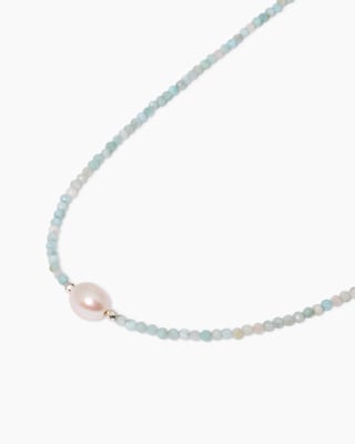 Produktabbildung 1 für Collier mit Larimar, SWZ-Perle & Hämatit