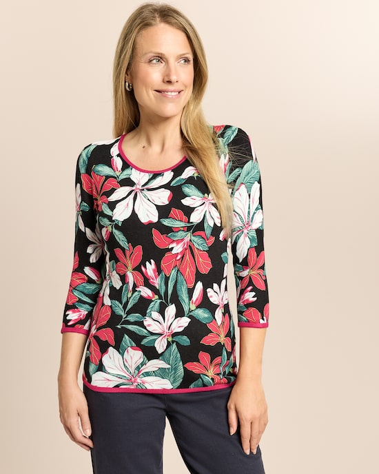 Produktabbildung für Pullover mit floralem Druck
