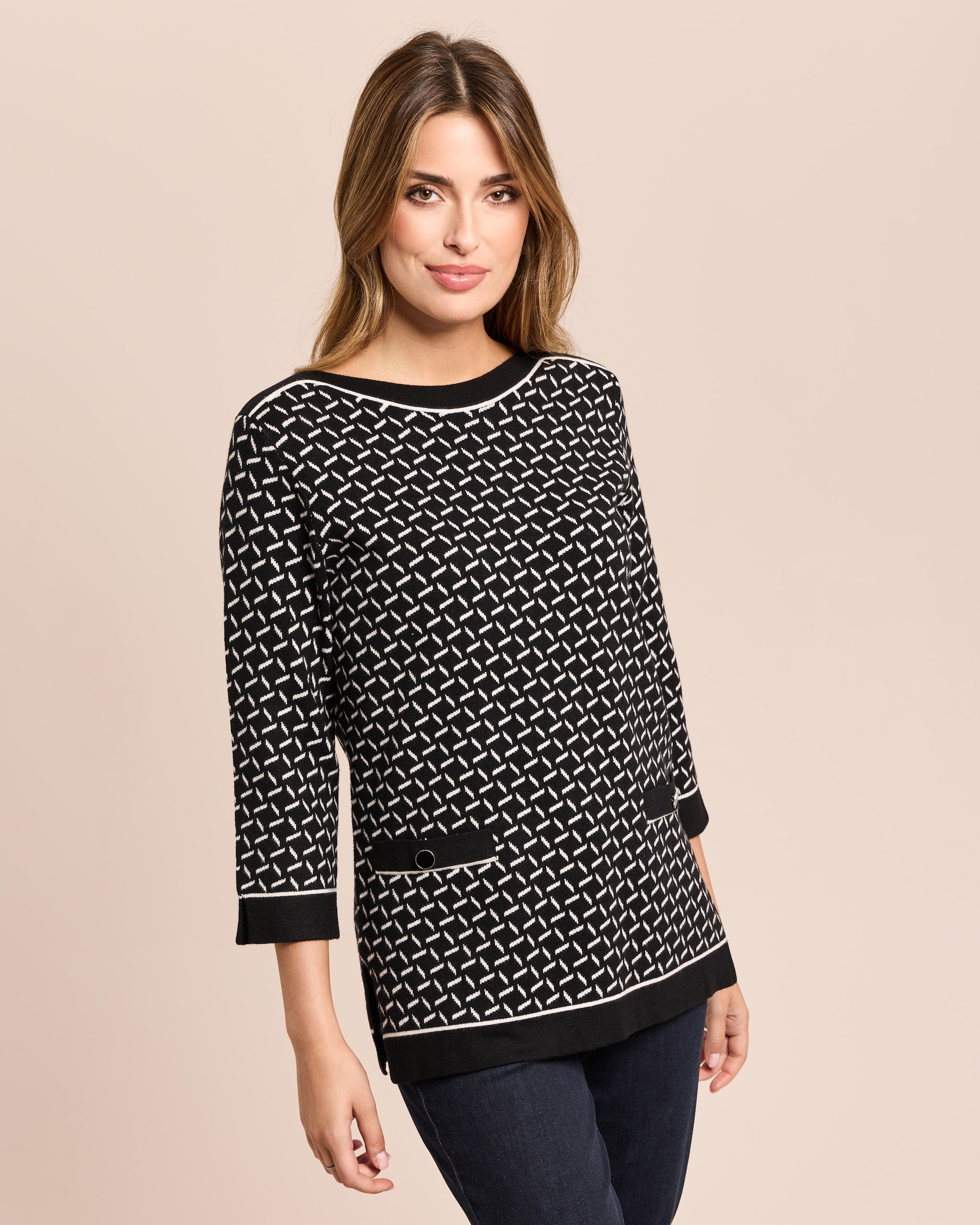 Produktabbildung für Midi-Pullover Jacquard-Strick