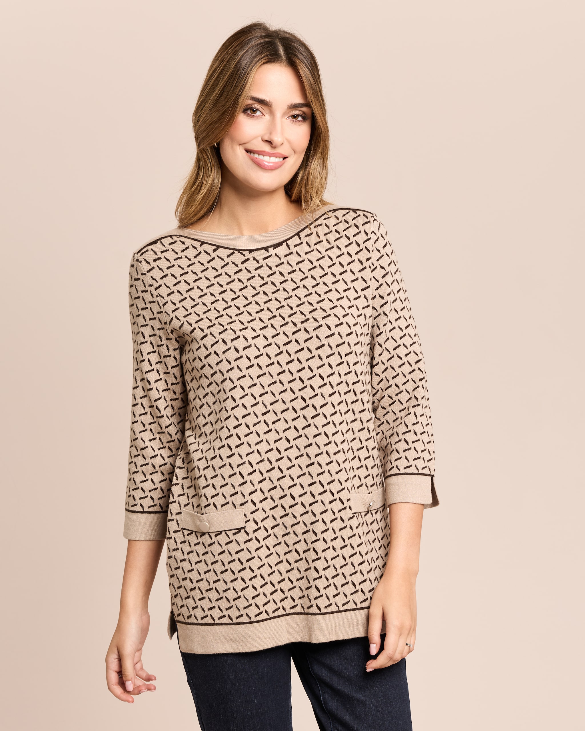 Produktabbildung für Midi-Pullover Jacquard-Strick
