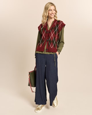 Produktabbildung 3 für Ärmellose Strickjacke mit Check