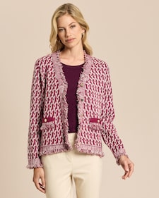Produktabbildung für Strickjacke Bi-Color Intarsien-Strick