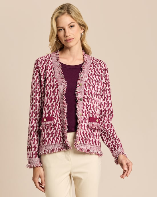 Produktabbildung für Strickjacke Bi-Color Intarsien-Strick