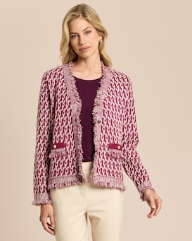 Produktabbildung für Strickjacke Bi-Color Intarsien-Strick