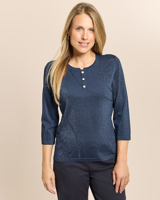 Produktabbildung für Pullover mit Blüten-Deko