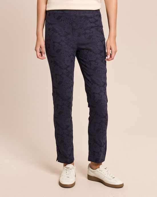 Produktabbildung für Slim Fit Schlupfhose Blumen-Jacquard