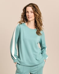 Produktabbildung für Loungeshirt mit Kontrast-Streifen