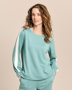 Produktabbildung für Loungeshirt mit Kontrast-Streifen