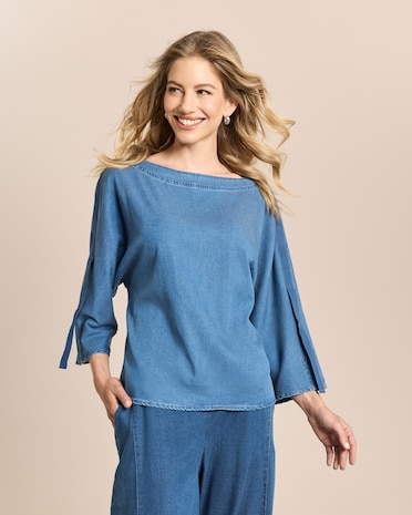 Produktabbildung für Blusenshirt aus Lyocellmix