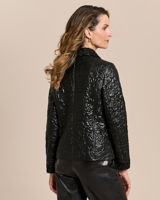 Produktabbildung 4 für Jacke mit geprägtem Lederimitat