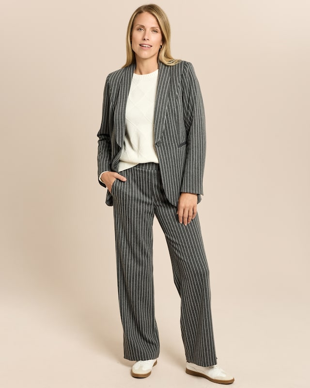 Blazer in Ponte di Roma mit Nadelstreifen