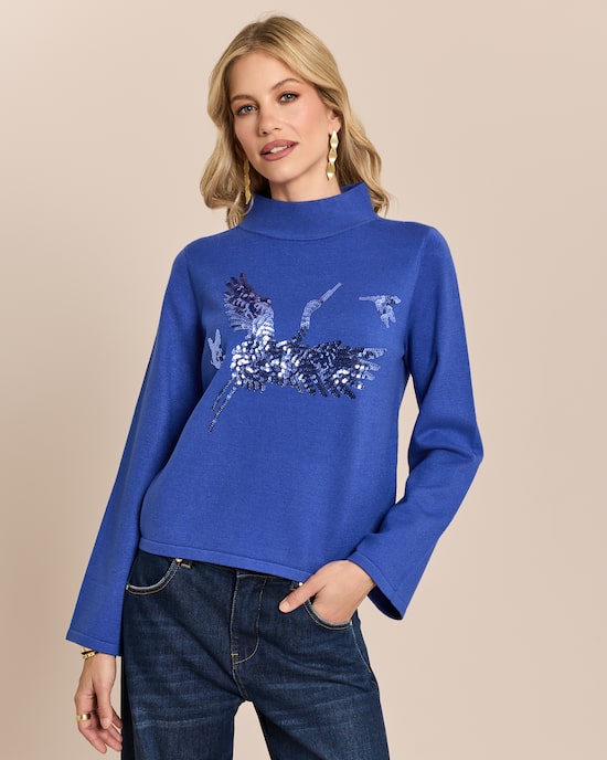 Produktabbildung für Pullover mit Glitzer-Motiv