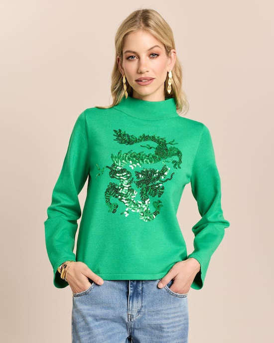 Produktabbildung für Pullover mit Glitzer-Motiv