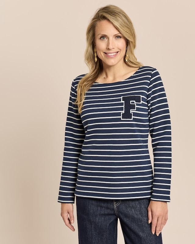 Shirt gestreift mit Frottee-Applikation