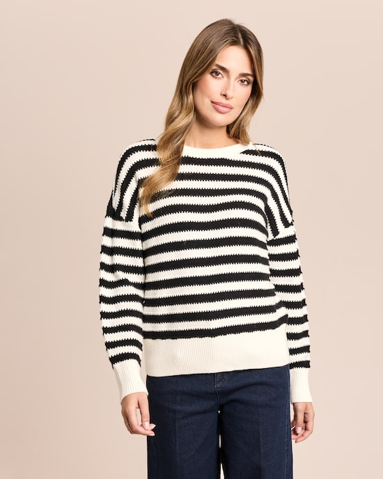 Produktabbildung für Pullover gestreift mit Schleife