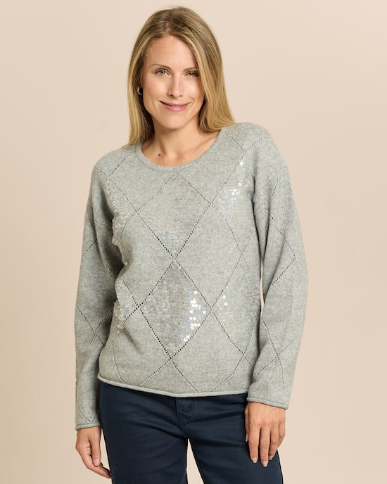 Produktabbildung für Pullover mit Pailletten-Rauten