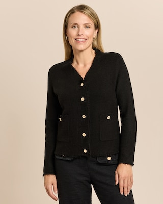 Produktabbildung 1 für Strickjacke mit Goldknöpfen