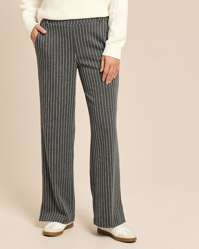 Wide Leg Nadelstreifen Schlupfhose