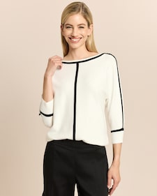 Produktabbildung für Strickpullover mit Kontrastdetails