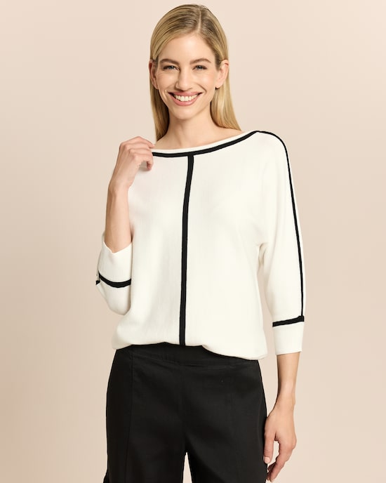 Produktabbildung für Strickpullover mit Kontrastdetails