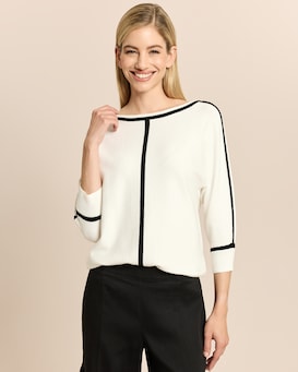 Produktabbildung für Strickpullover mit Kontrastdetails