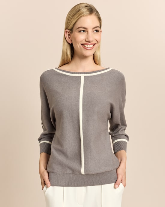Produktabbildung für Strickpullover mit Kontrastdetails